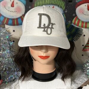 White Cap with Silver Logo